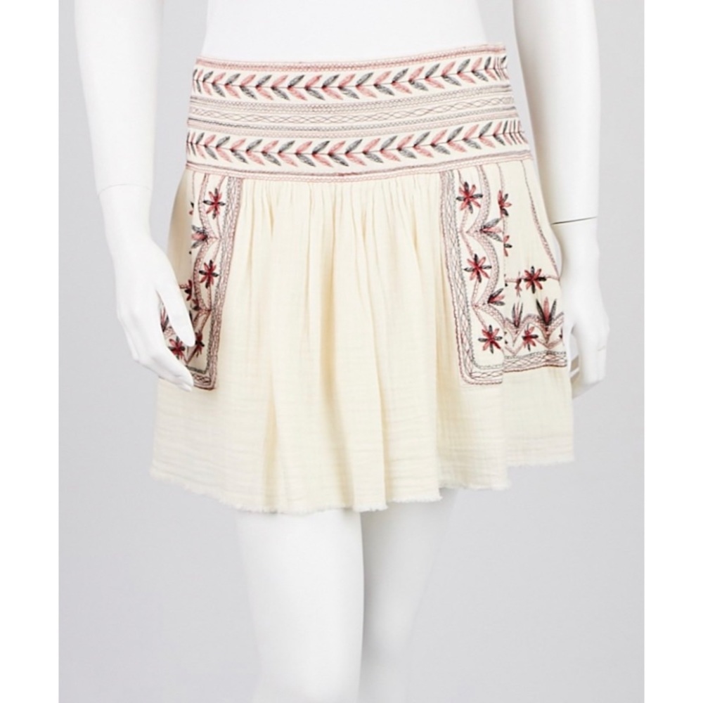 Isabel Marant Etoile Embroidered Cotton Vera Skirt